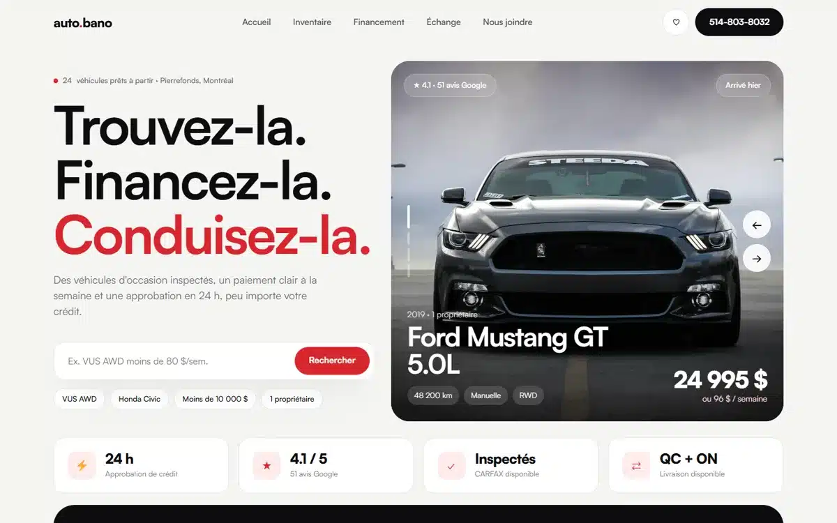 Autobano car dealership website by Pak Web Service